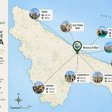Brezza Di Bari, Terrace & Free Parking, Family And Group Bari
